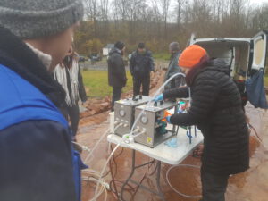 Sampling at the Geyser Andernach